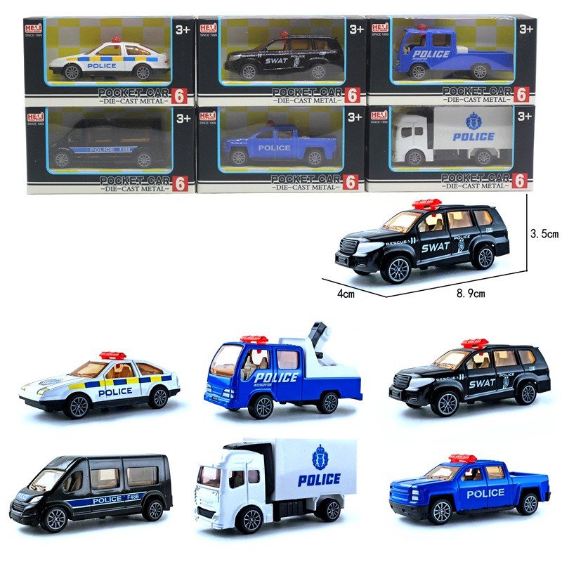 1:64 Window Boxed Alloy Die Casting Police Car Engineering Vehicle Fire Truck City Rescue Series Toy Cars