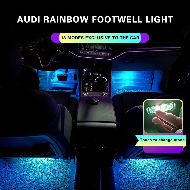 Audi Car Interior Rear LED Foot Well Light for Car Foot Well Car Touch Ambient Light