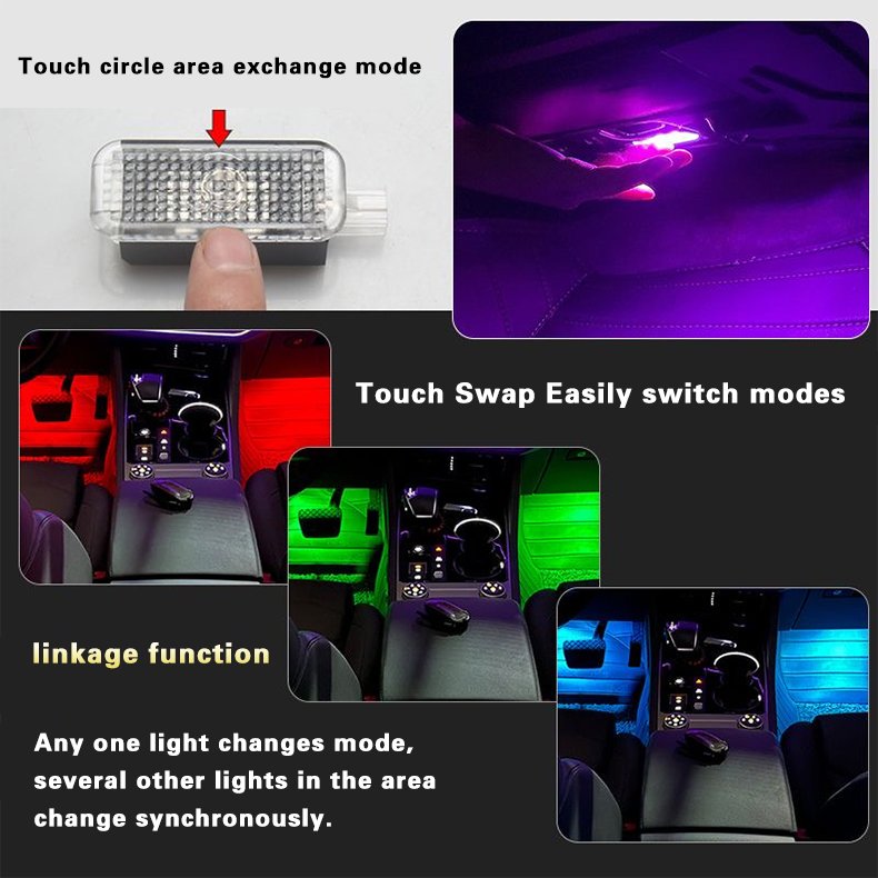 Audi Car Interior Rear LED Foot Well Light for Car Foot Well Car Touch Ambient Light