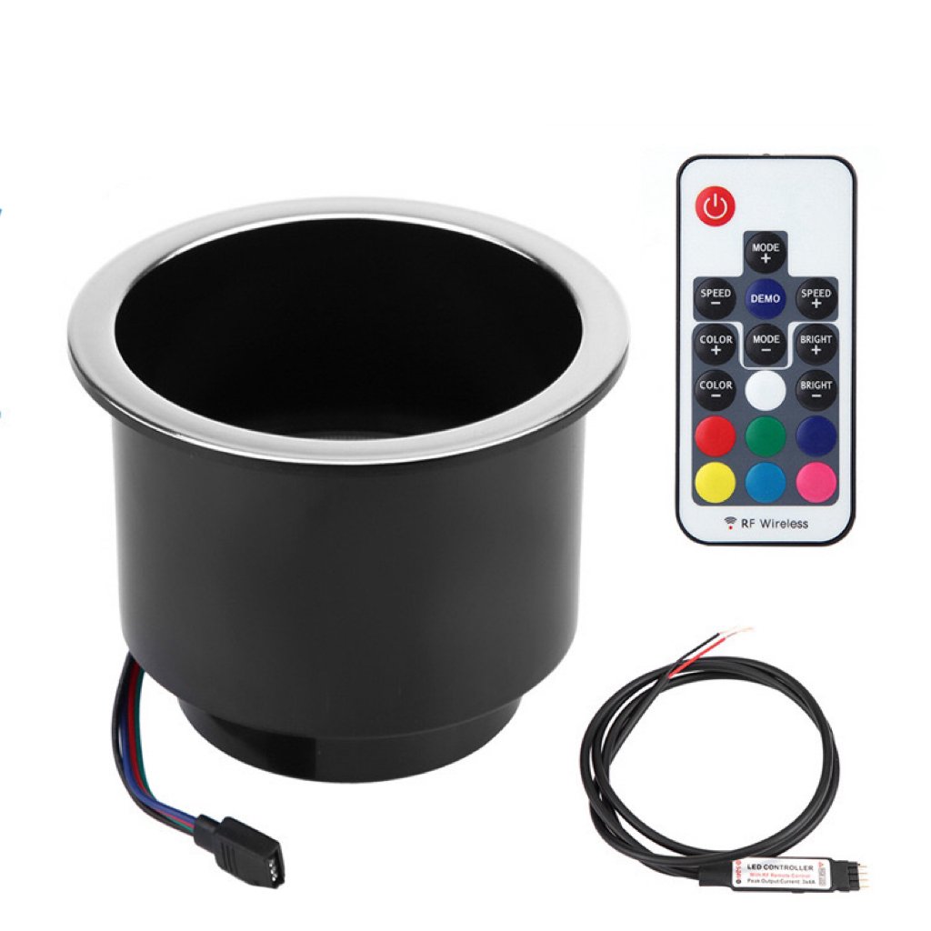 Marine Accessories Remote Control RGB LED Cup Holder for Boat Bus RV