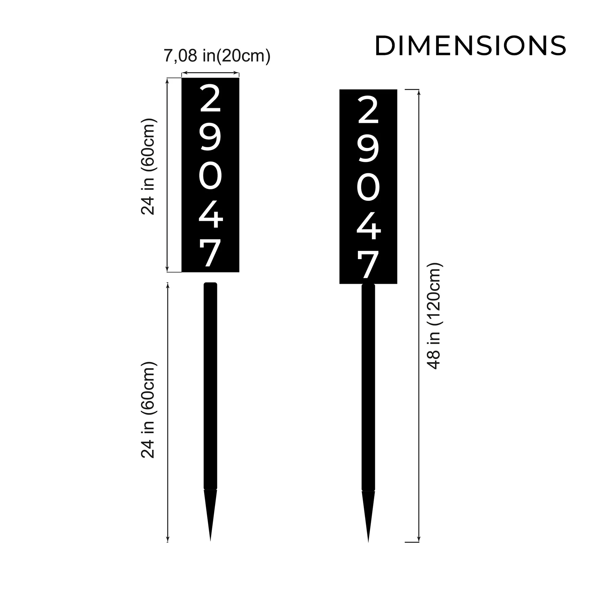 Waterproof Solar House Number Light LED Address Sign with Number Warm & White Light Illuminated Outdoor Address Plaque