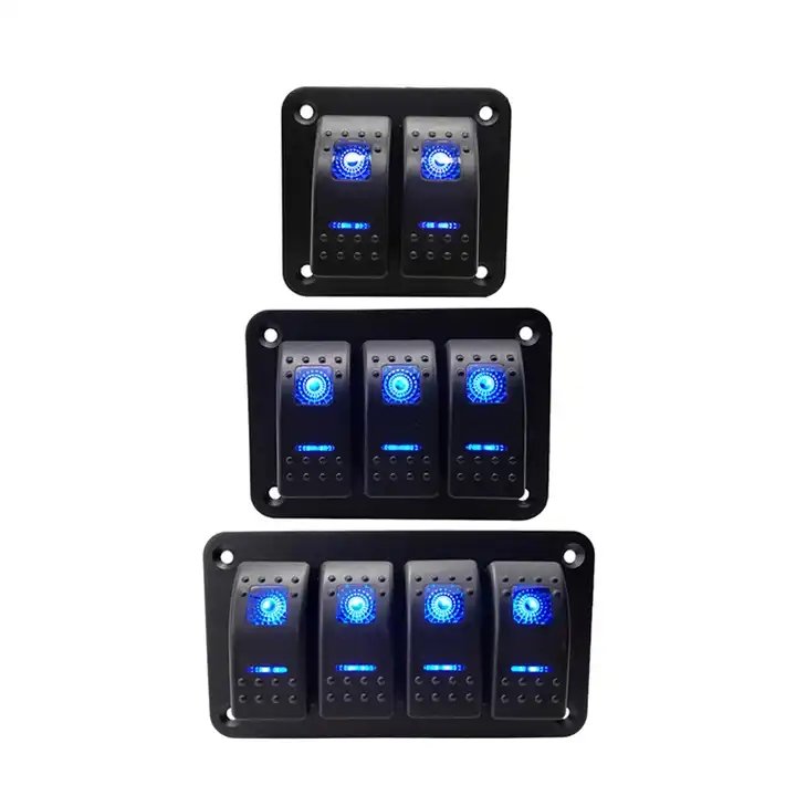 1 2 3 4 5 6 7 8 Gang Marine Car Rocker Switch Panel Waterproof 12V 24V on OFF Toggle Switch for Automotive Truck Boat RV Bus