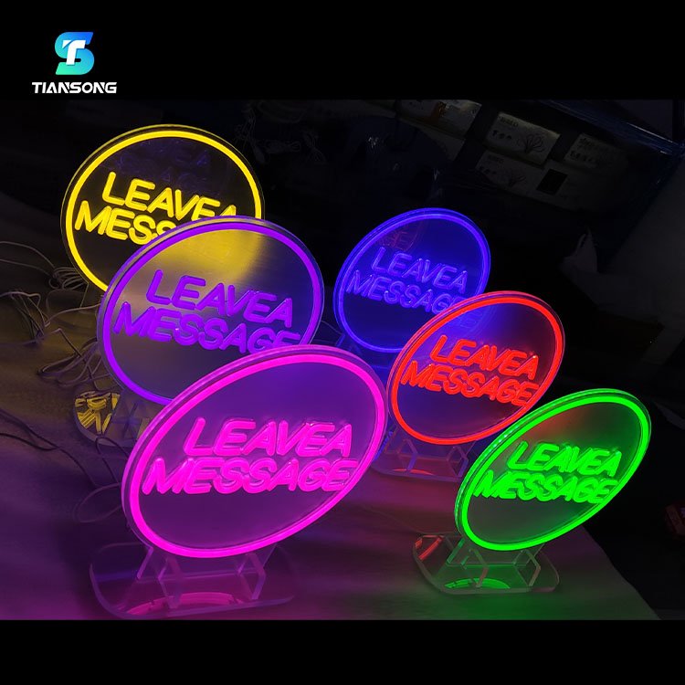 Leave a Message Neon Sign for Event Decor Led Neon Light Business Logo Custom Standing Neon Led Illuminated Sign