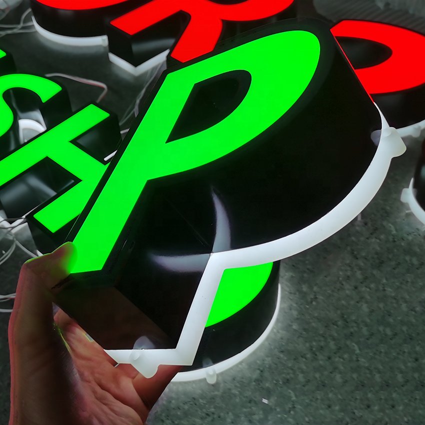 Ezd Custom Shop Front Signs Outdoor Wall Mounted Custom 3d logo Sign Front Light Led Channel Letter Sign for Smoke Shop