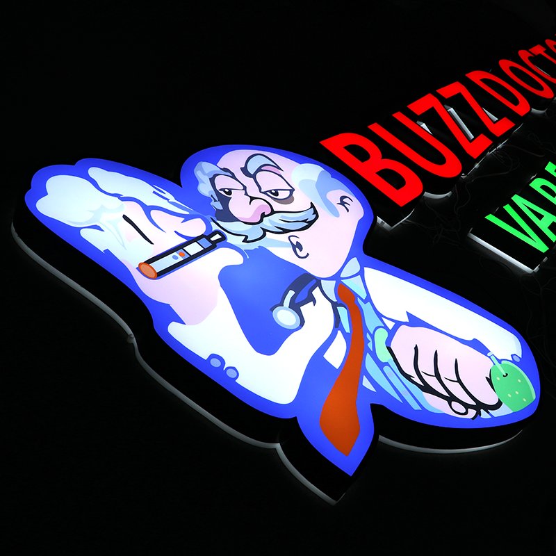 Ezd Custom Shop Front Signs Outdoor Wall Mounted Custom 3d logo Sign Front Light Led Channel Letter Sign for Smoke Shop