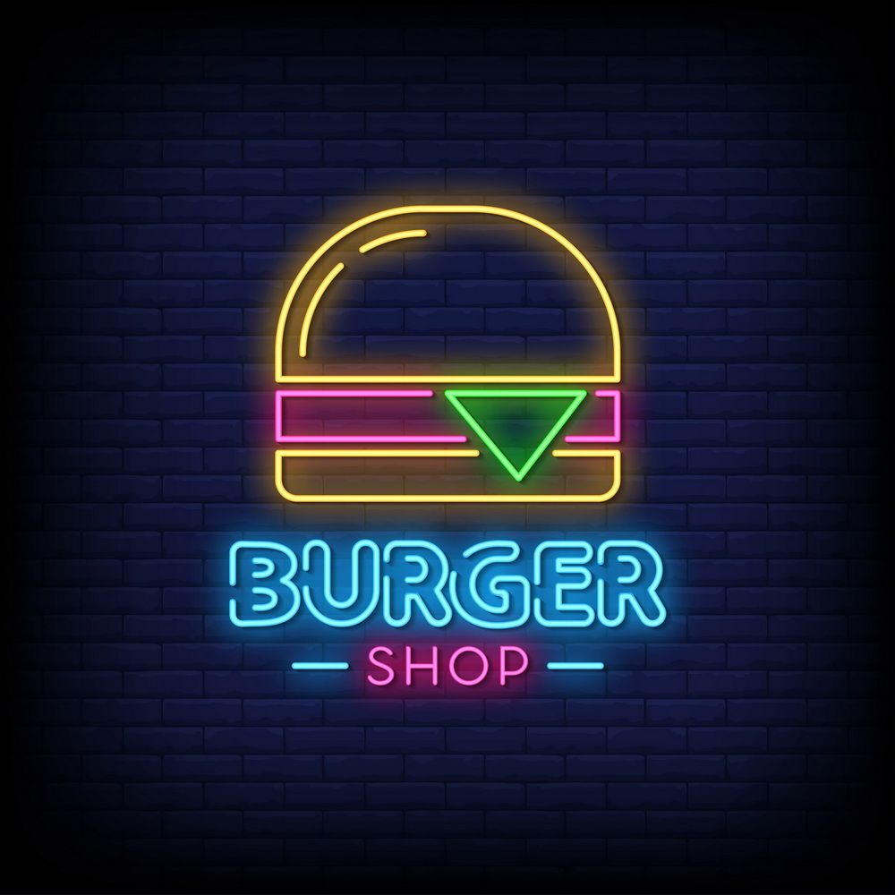 Waterproof LED Light Personalized Custom Made LED Strip Burger Shop Neon Business Sign Lamp Customize Hamburger Neon Flex Signs