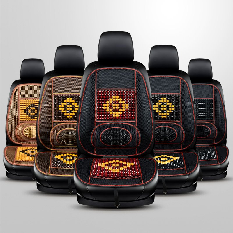Wood Bead Car Seat Cover Cushion, Cooling & Breathing, Automotive Beaded Driver Seat Massager Cushion for Lower Back Pain