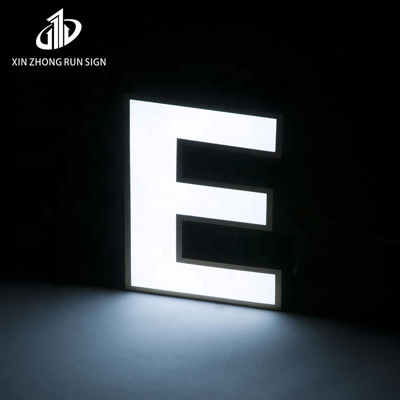 Custom Outdoor 3d Led Illuminated Letter Sign Black and White Sheet Acrylic Light up Logo 3d Front-lit Letter Signage