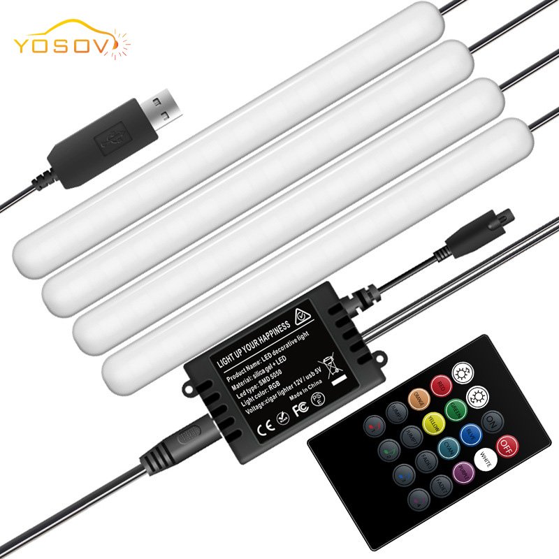 Yosovlamp Interior Foot Atmosphere Light LED Decorative Light Strip Color Voice Controlled Music Rhythm Light