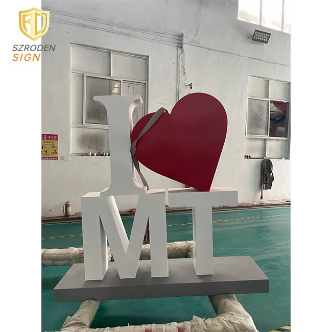 China Stainless Steel Double-Sided 3D Letters Large-Scale Landscape Letters Non-Illuminated Floor-Standing Letters