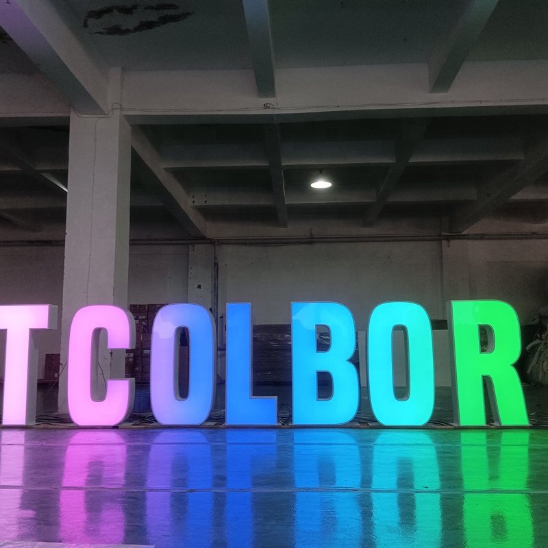 Kexian Customized RGB Giant 3D Standing Letters Metal Large Alphabet Letters Stainless Steel Outdoor Lighting Letter Led Sign