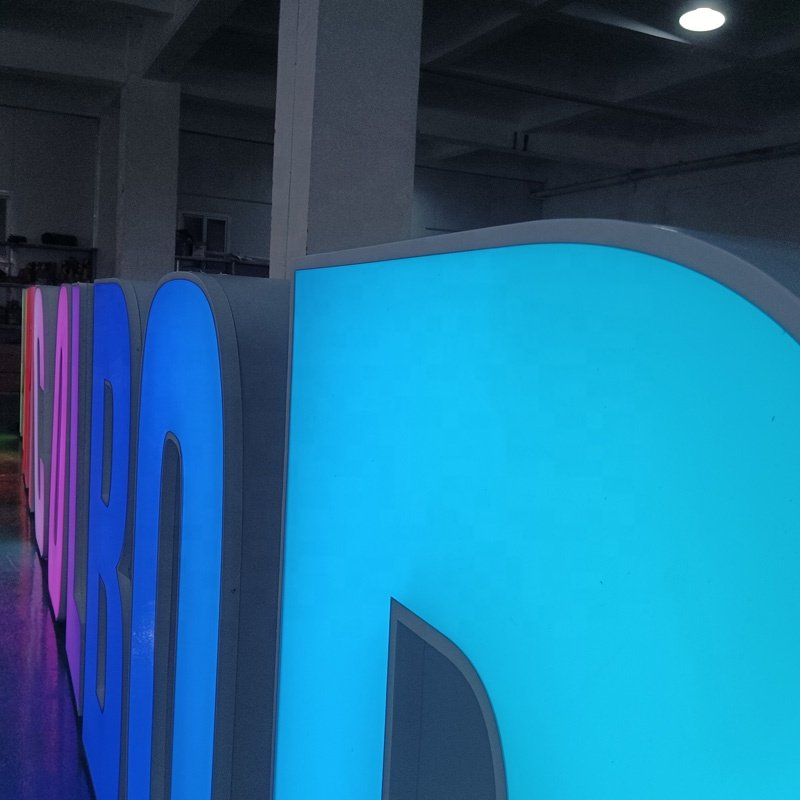Kexian Customized RGB Giant 3D Standing Letters Metal Large Alphabet Letters Stainless Steel Outdoor Lighting Letter Led Sign