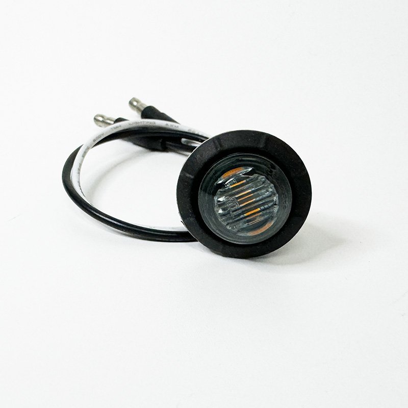 3/4 Inch Bullet Led Light, 3 Leds Led Side Marker Light Amber 12V for Car Bus Truck Trailer Car Suv MACON