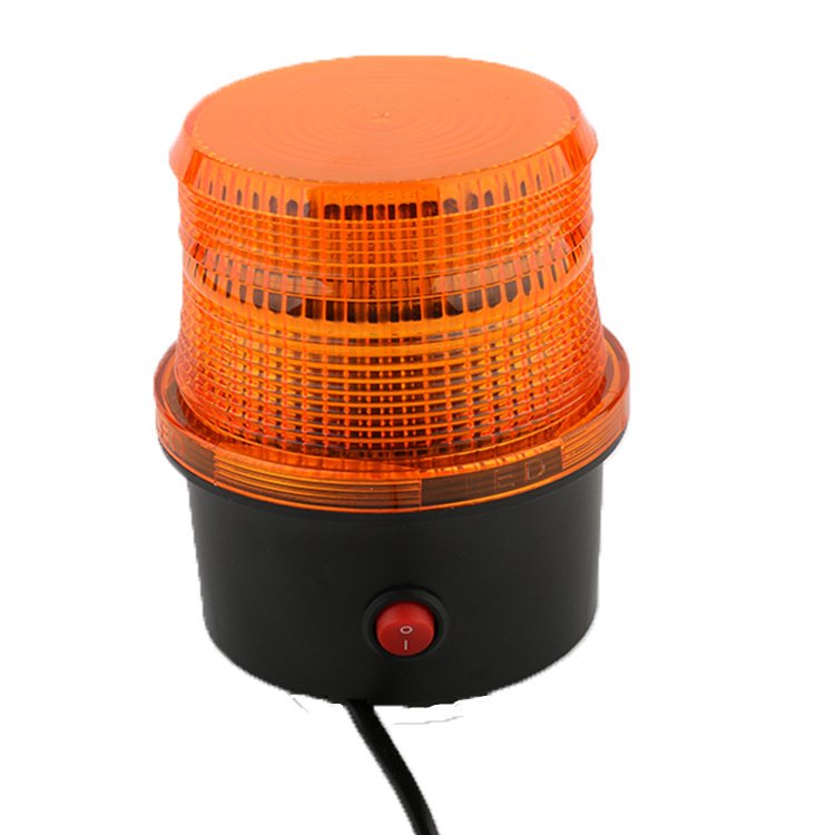 12V-80V LED Warning Light for Forklift School Bus Engineering Vehicle Rotate Strobe With Buzzing Beam Warning Light Magnet Base