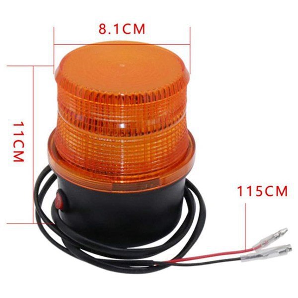 12V-80V LED Warning Light for Forklift School Bus Engineering Vehicle Rotate Strobe With Buzzing Beam Warning Light Magnet Base