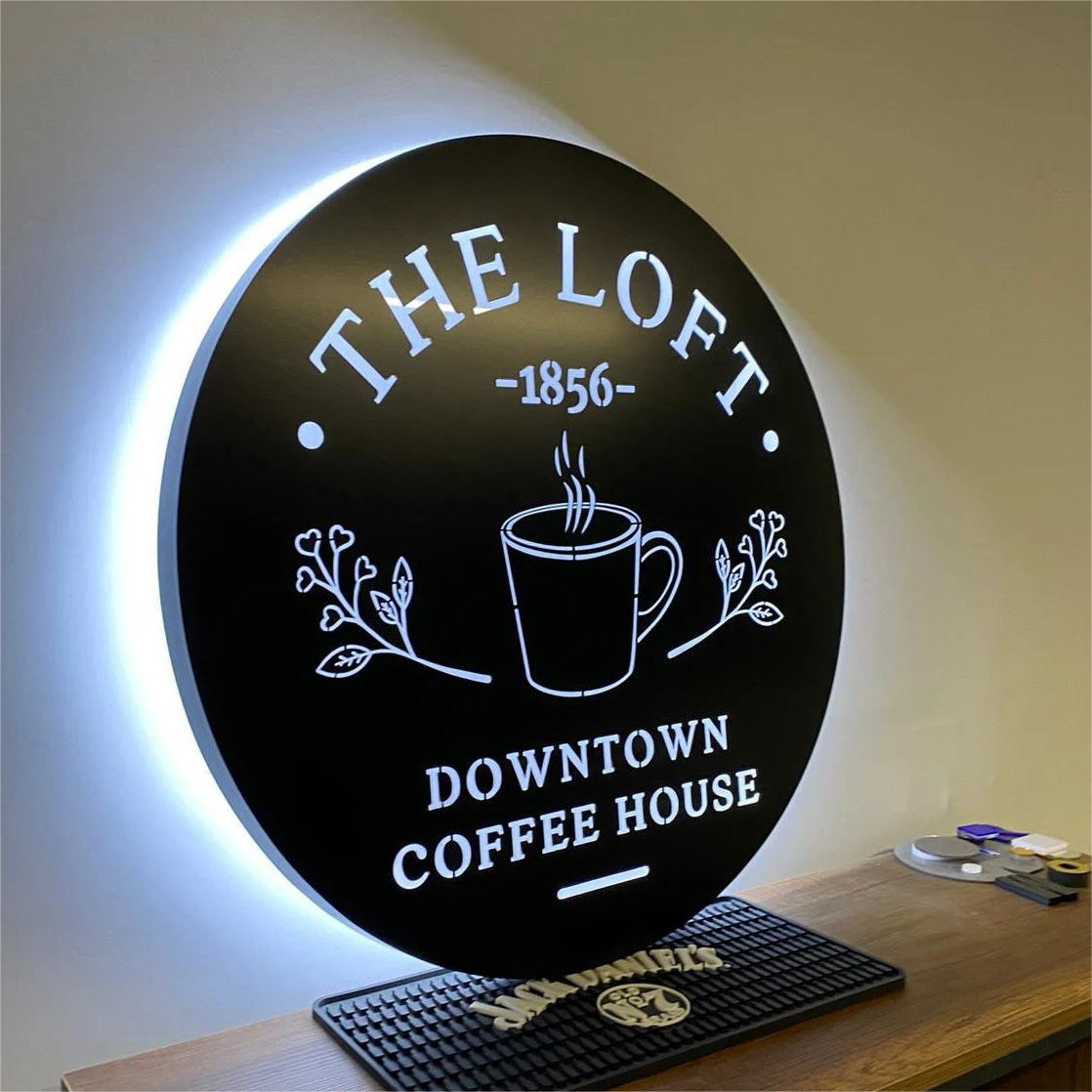 3d Led Acrylic Circle Business Sign Led Light Box Outdoor Wall Mounted Custom 3d logo Sign Front Light Sign