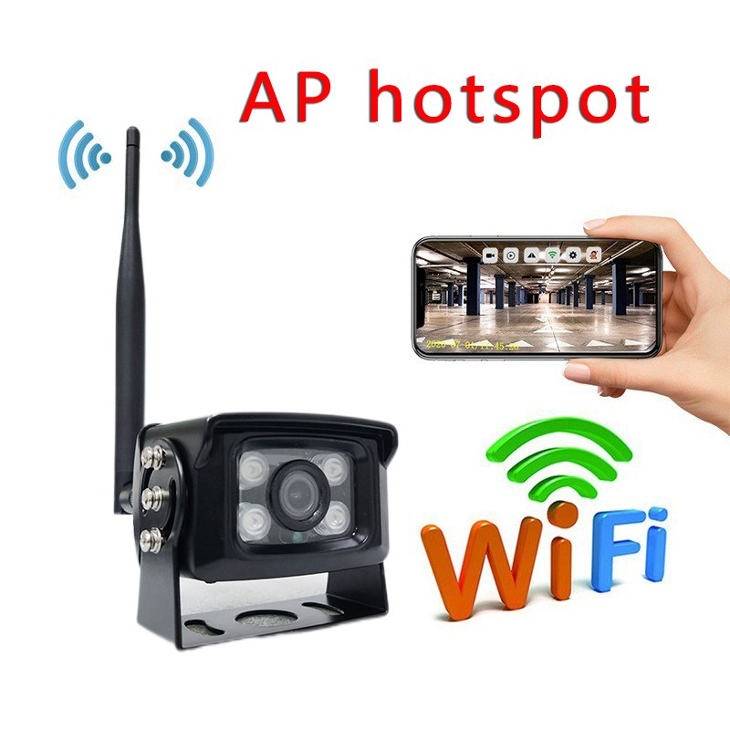 Camhi 1080P Front Wireless Camera Mobile Remote AP Hotspot Connection Network Bus Camera for Wheeled Semi Truck Transporter