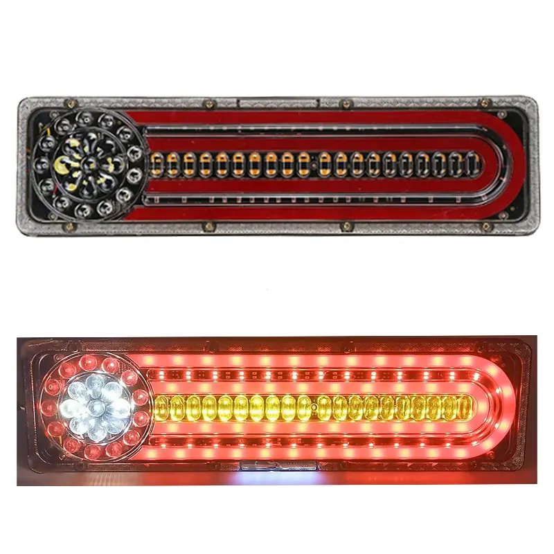 24V LED Dynamic LED Car Truck Tail Light Turn Signal Lmap Rear Indicator Brake Lights for Lorry Trailer Van Caravan Bus