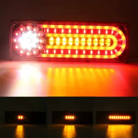 24V LED Dynamic LED Car Truck Tail Light Turn Signal Lmap Rear Indicator Brake Lights for Lorry Trailer Van Caravan Bus