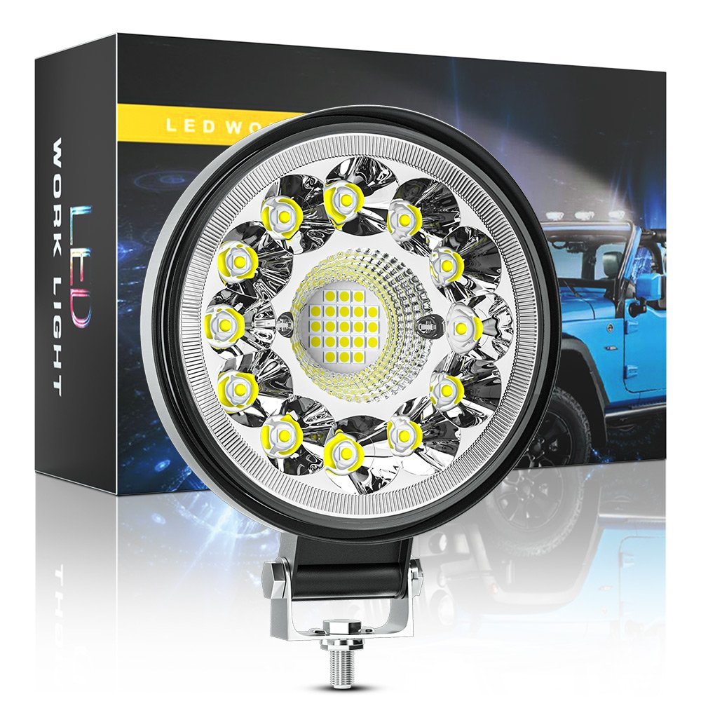 LIGHTOWL Hot Sale Round 4 Inch 33 LED 25 MM Work Light White Spotlight for Truck Bus Boat Motorcycle Car Light