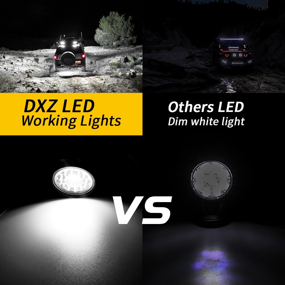LIGHTOWL Hot Sale Round 4 Inch 33 LED 25 MM Work Light White Spotlight for Truck Bus Boat Motorcycle Car Light