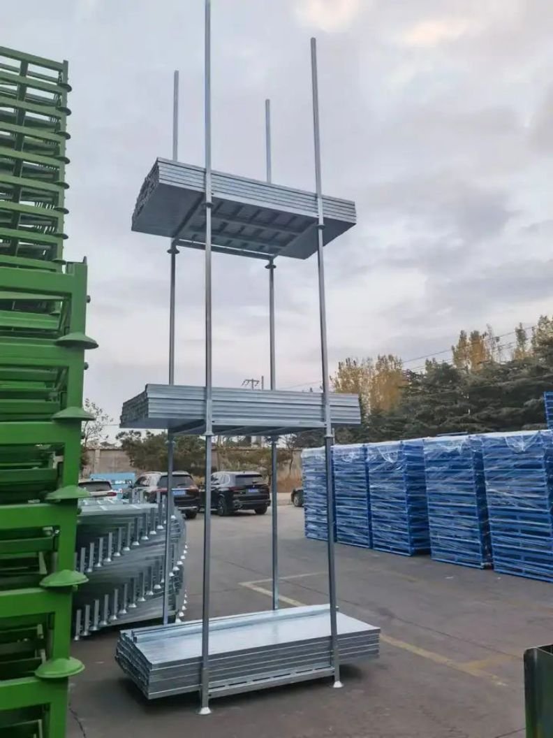 Heavy Duty Steel Storage Tire Rack Powder Coated Metal Stacking Movable Post Metal Stackable Pallet Stacking Racks