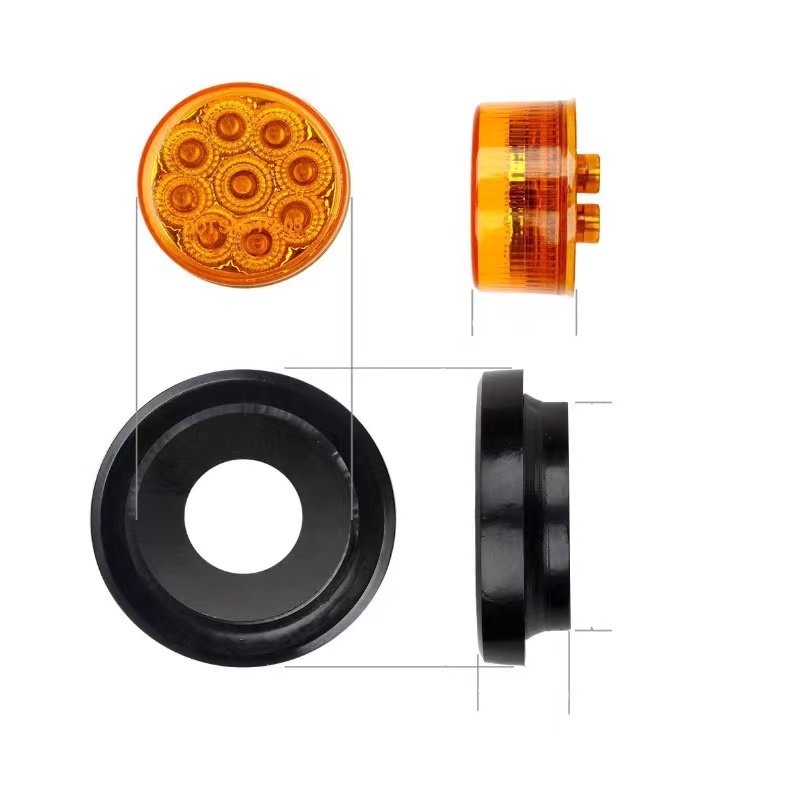 2-Inch Red Round LED Lamp New Universal 12V Truck Side Markers Universal SEROK LED Side Marker Light for Trucks