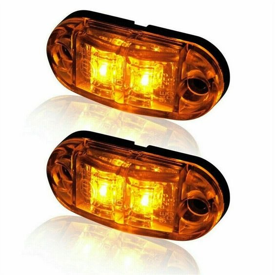 2.5 Inch Oval 2LED Piranha Truck LED Side Markers Clear Trailer Tail Light 10-30V New Condition Car Light Accessories