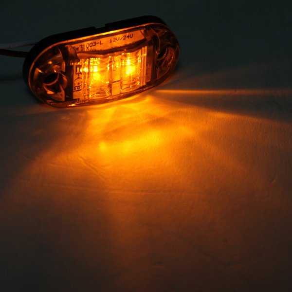 2.5 Inch Oval 2LED Piranha Truck LED Side Markers Clear Trailer Tail Light 10-30V New Condition Car Light Accessories