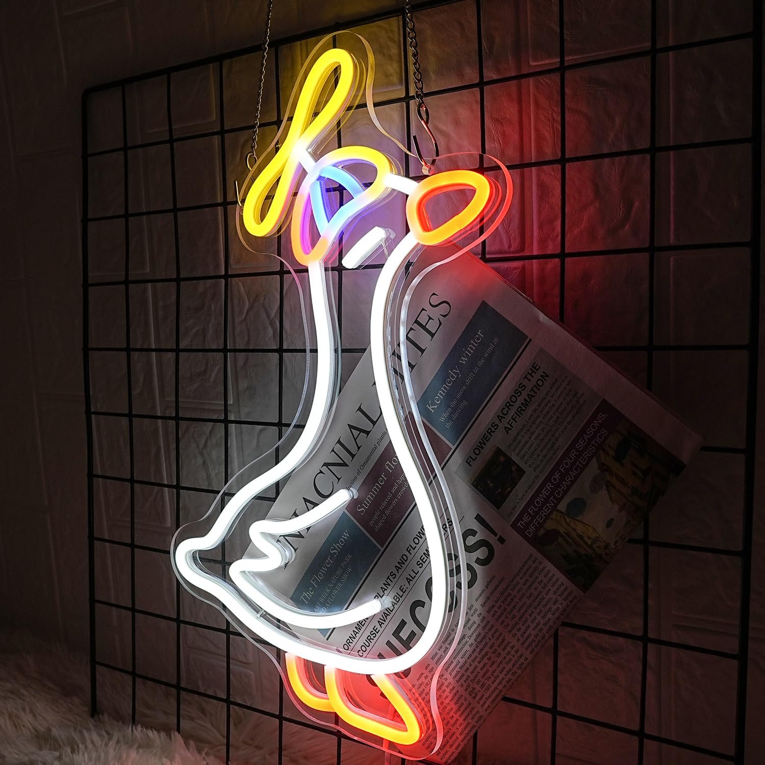 Goose Neon Sign for Wall Decor Cool LED Neon Light Sign Dimmable USB Powered Cowboy Hat Neon Light