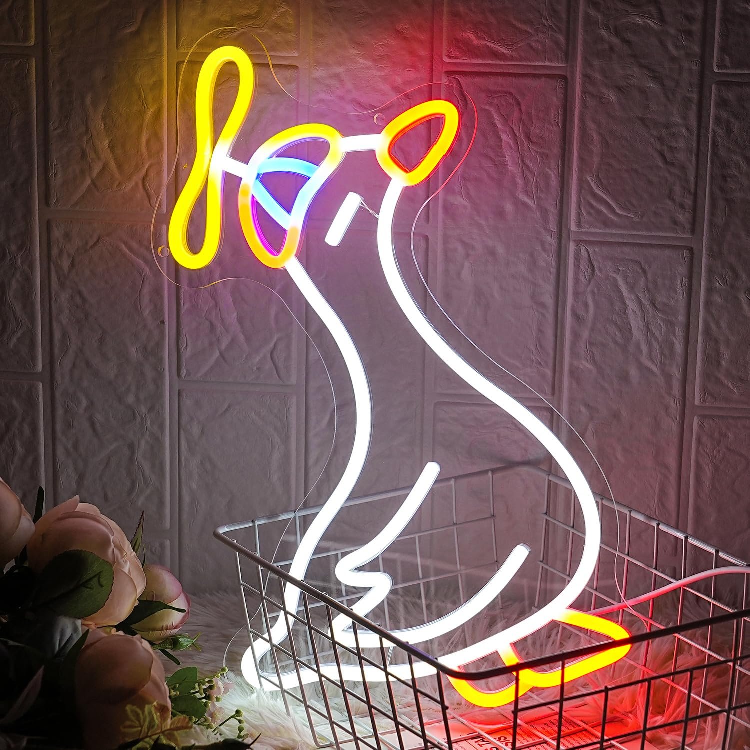 Goose Neon Sign for Wall Decor Cool LED Neon Light Sign Dimmable USB Powered Cowboy Hat Neon Light