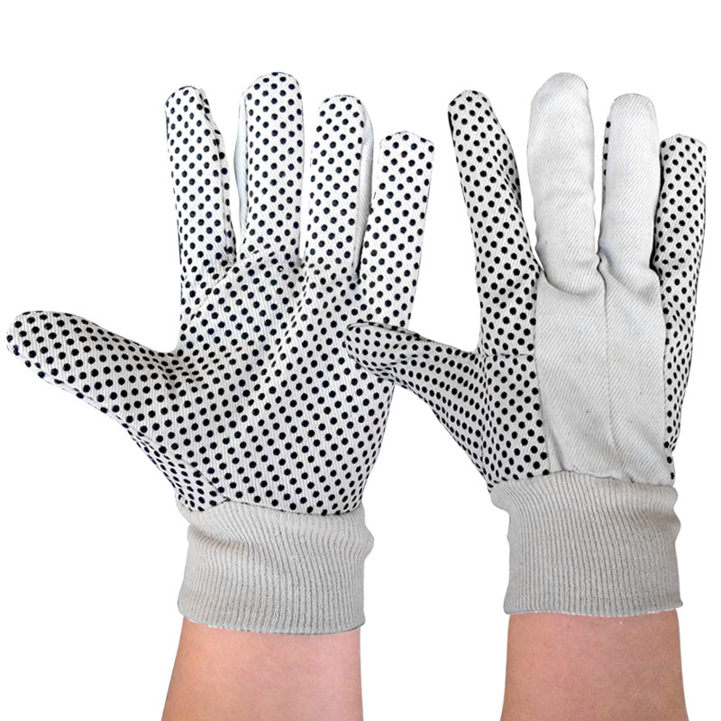Customized Comfortable Light PVC Dot Bead Garden Gloves Canvas Industrial Gloves for Household Use and Dusting