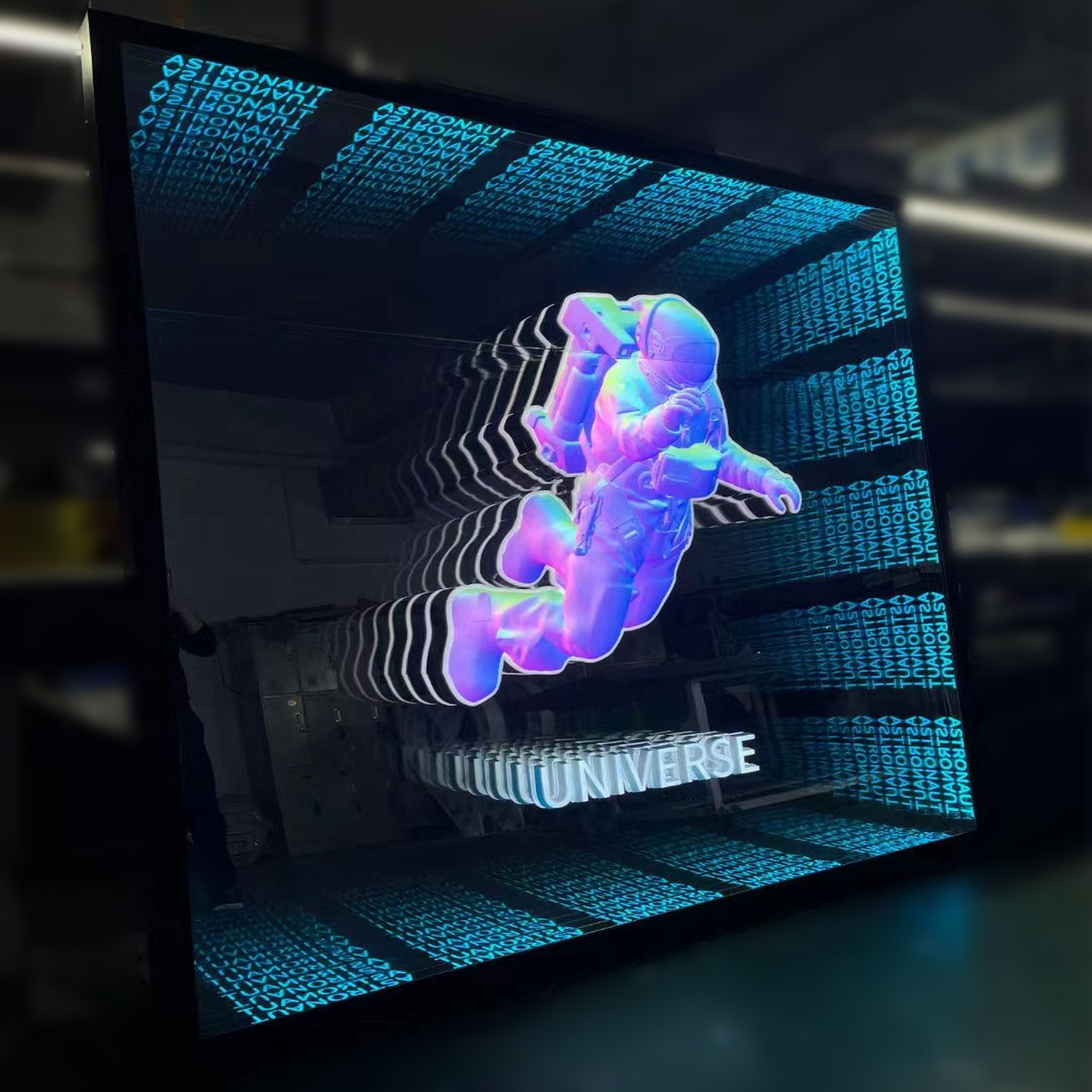 Multi-layer Mirror Neon Light Extension Playground Villa Hotel Abyss Word Tunnel bar Flexible Infinity Mirror Neon Sign
