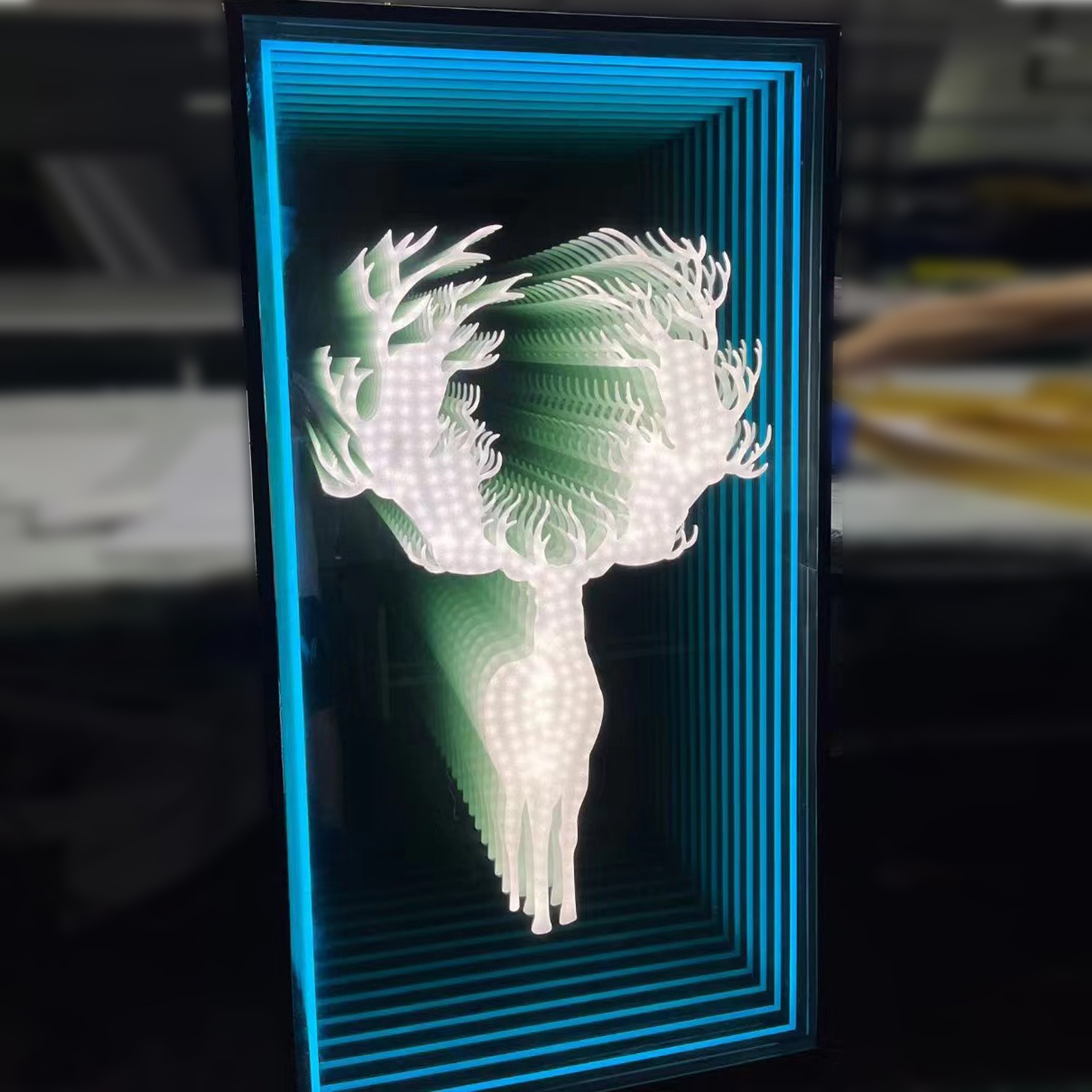 Multi-layer Mirror Neon Light Extension Playground Villa Hotel Abyss Word Tunnel bar Flexible Infinity Mirror Neon Sign