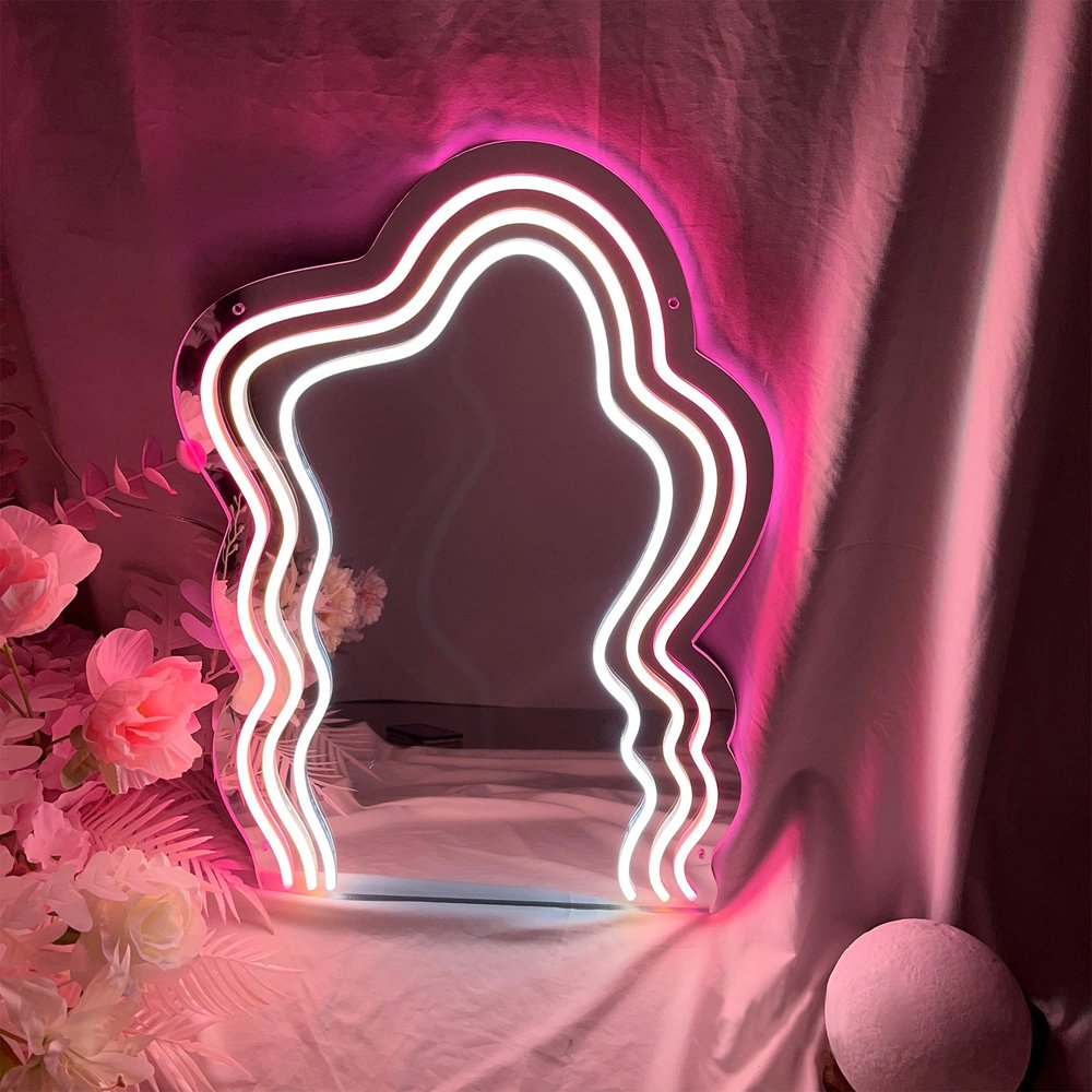 Multi-layer Mirror Neon Light Extension Playground Villa Hotel Abyss Word Tunnel bar Flexible Infinity Mirror Neon Sign