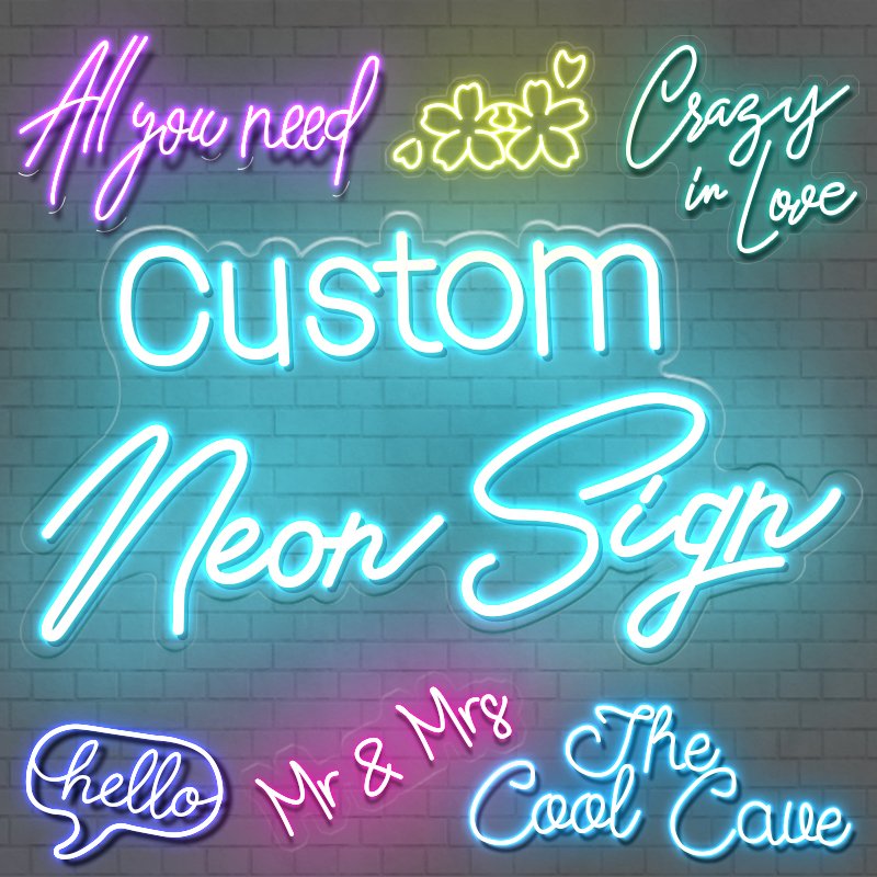 Dropshipping Free Design Custom LED Neon Light Name Logo Custom Anime Neon Sign for Bedroom Birthday Party Home Wall Decor