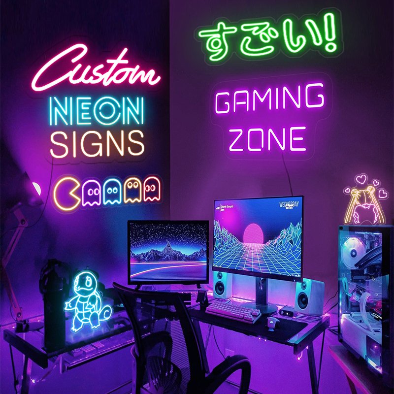Dropshipping Free Design Custom LED Neon Light Name Logo Custom Anime Neon Sign for Bedroom Birthday Party Home Wall Decor
