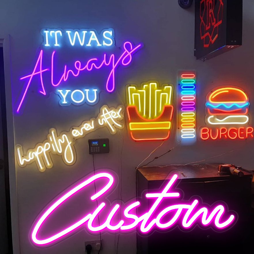 Dropshipping Free Design Custom LED Neon Light Name Logo Custom Anime Neon Sign for Bedroom Birthday Party Home Wall Decor