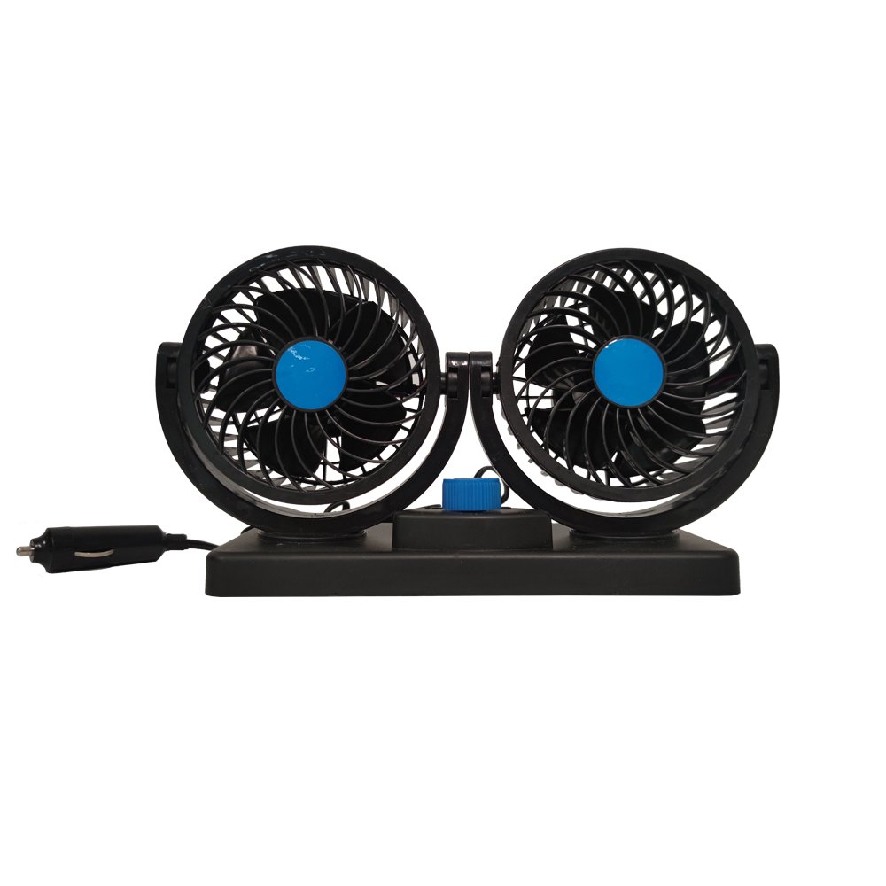 Oumeite 2024 Cheap Price Car Fan Interior Accessories Radiator Portable 4 Inch Car Fan Double Head Car Cooling Fan