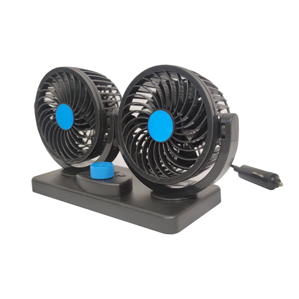 Oumeite 2024 Cheap Price Car Fan Interior Accessories Radiator Portable 4 Inch Car Fan Double Head Car Cooling Fan