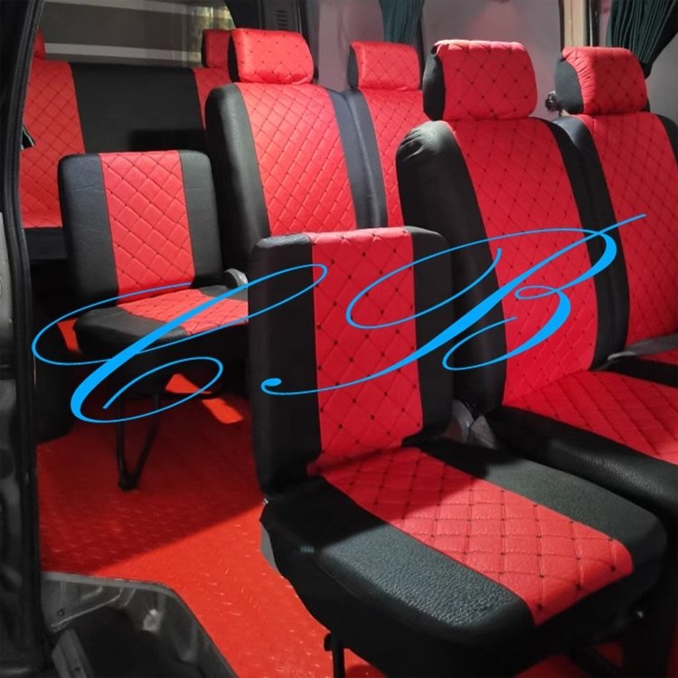 Car Seat Cover for Hiace TRH200 DX Bus Polyester Front and Middle 6seats Seat Cover Toyoace Transporter Van Car Accessories