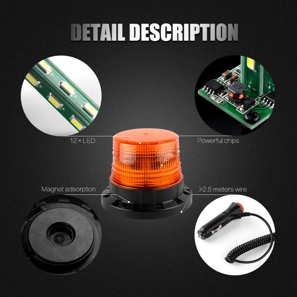 LED-013 Yellow LED 12-5730LEDS Strobe Light Amber Led Beacon Light