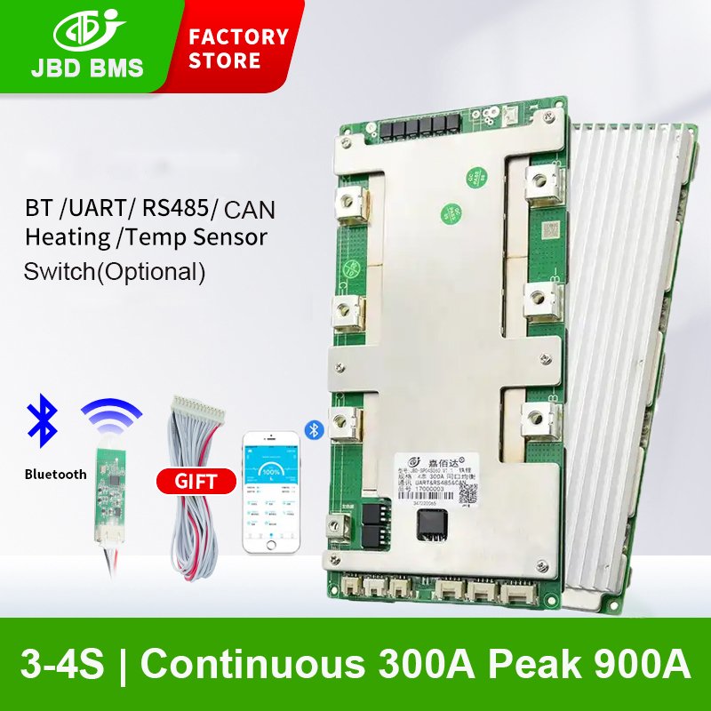 JBD smart bms UART/BT 250a 4s 300A bms lifepo4 4S 12v bms 300a lifepo4