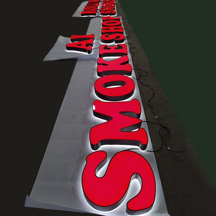 Waterproof 3D Led Shop Facade Signage Logo Electronic Business Channel Letter Sign Smoke Shop Signage