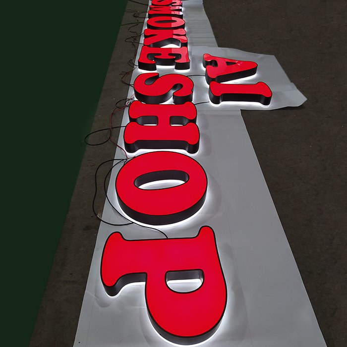Waterproof 3D Led Shop Facade Signage Logo Electronic Business Channel Letter Sign Smoke Shop Signage