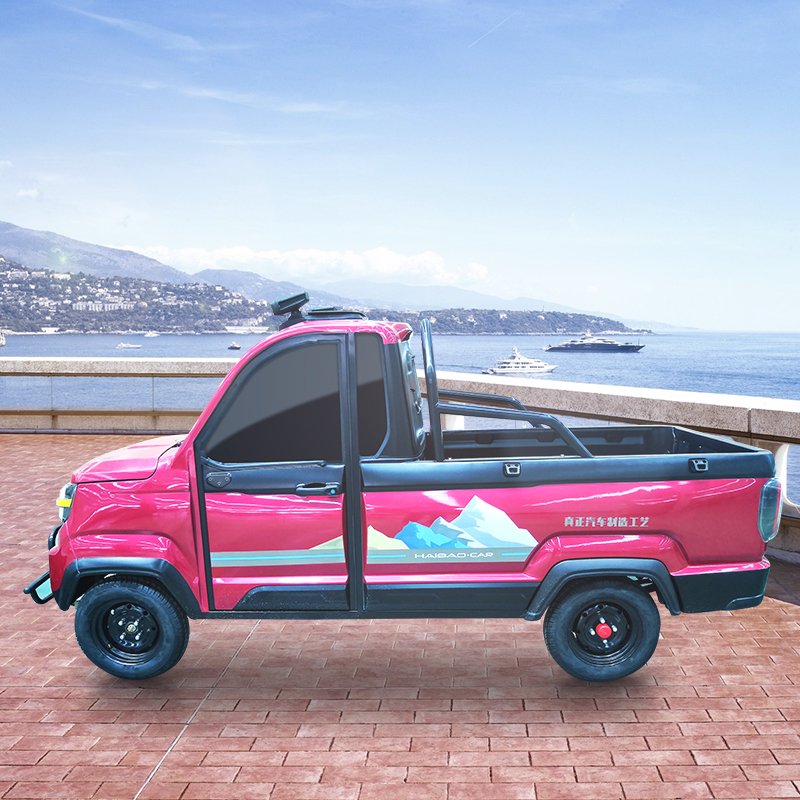 China Cheap Price 4 Wheeler Small Mini Electric Auto Pickup Car with Cargo Box