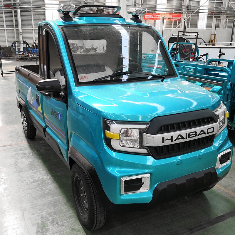 China Cheap Price 4 Wheeler Small Mini Electric Auto Pickup Car with Cargo Box