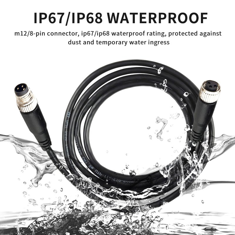 Ip67 M5 M8 M12 M16 Moulding Cable Connector M8 3 Pin Connector with 5 Mtrs Cable