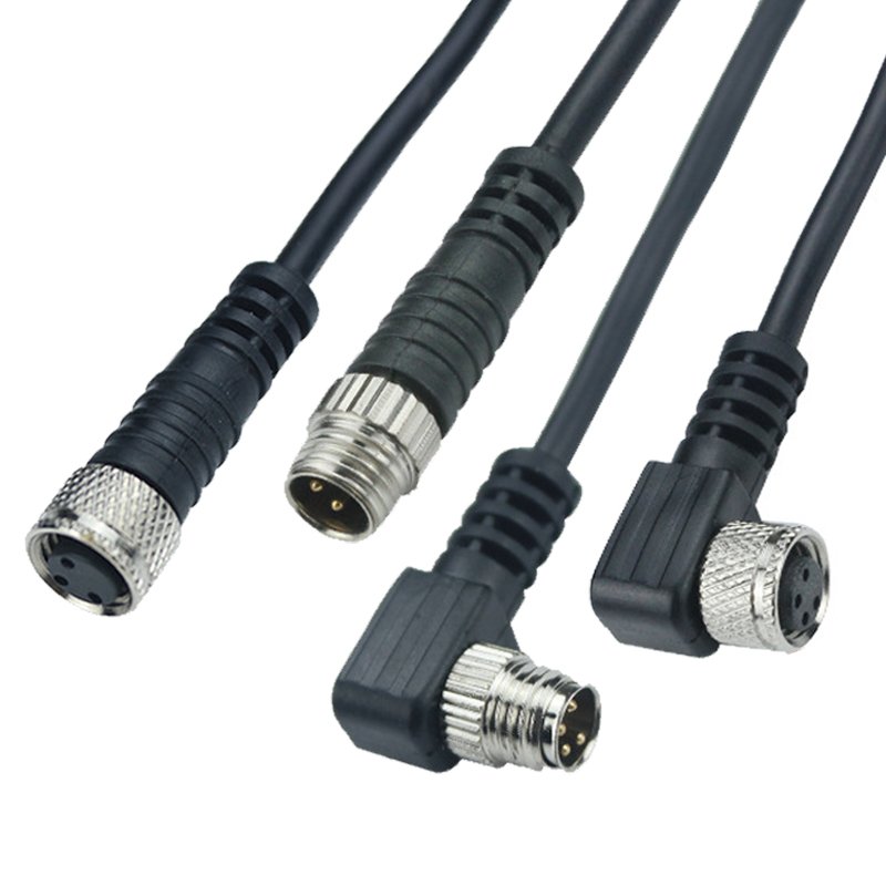 Ip67 M5 M8 M12 M16 Moulding Cable Connector M8 3 Pin Connector with 5 Mtrs Cable