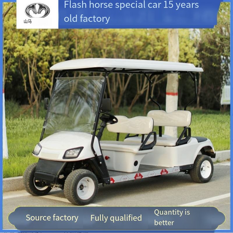 Customizable electric sightseeing car with four wheels and 6-10 seats, golf cart, tourist attraction shuttle patrol car